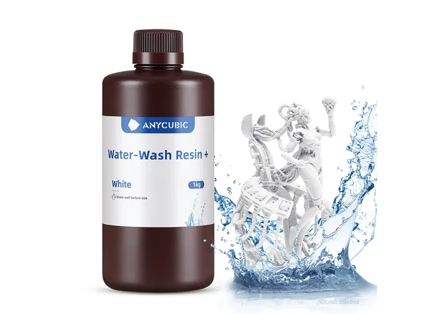 Фото 2 - Anycubic Water-Wash Resin+ White 1kg — White Resin for LCD/DLP