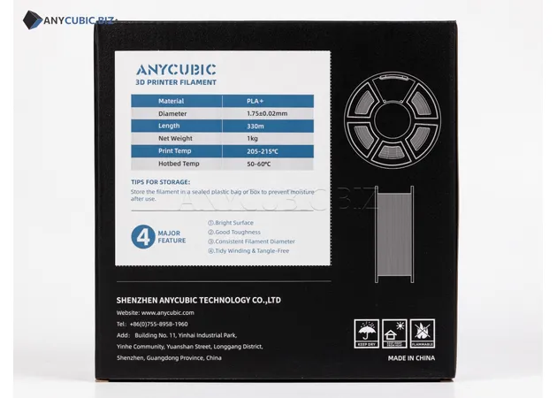 Фото 4 - Anycubic PLA+ Black Filament 1 kg 1.75 mm for FDM 3D Printer