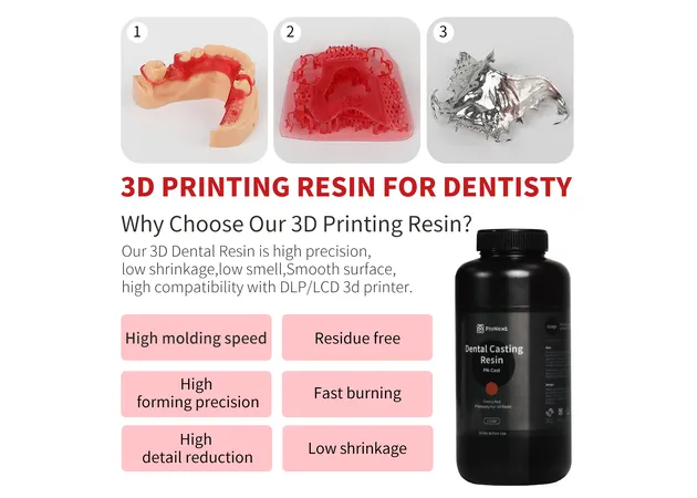 Фото 7 - Dental Casting Resin PioNext Cherry Red for 3D Printing 0.5 kg