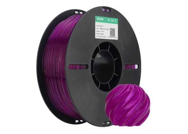 Фото 2 - eSUN TPU-95A Translucent Purple Flexible TPU Filament 1 kg
